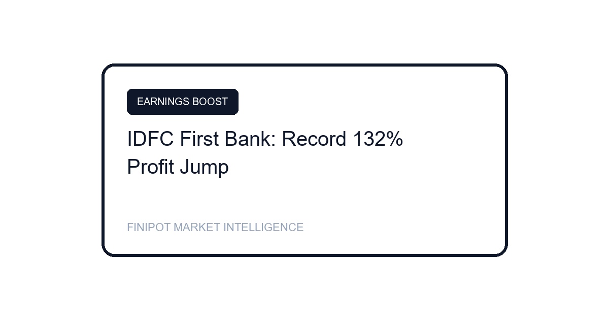 IDFC First Bank Q1 Profit Surge NII growth