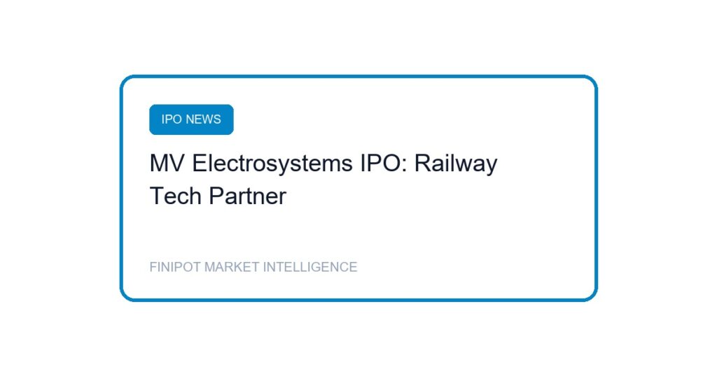 MV Electrosystems IPO Review railway control panels