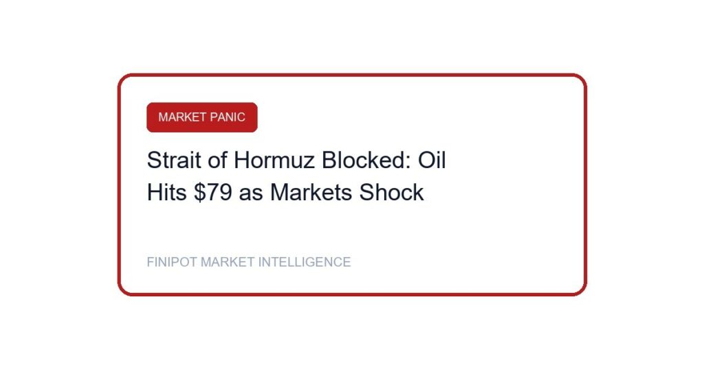 Strait of Hormuz Blocked Oil Price Market Shock Cover