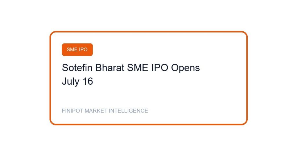 Sotefin Bharat SME IPO Announcement Cover