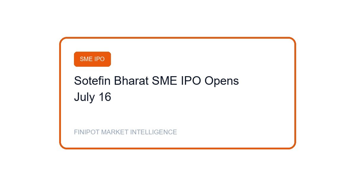 Sotefin Bharat SME IPO Announcement Cover