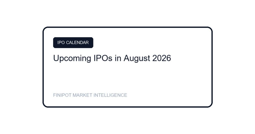 Upcoming IPOs August 2026 Calendar India