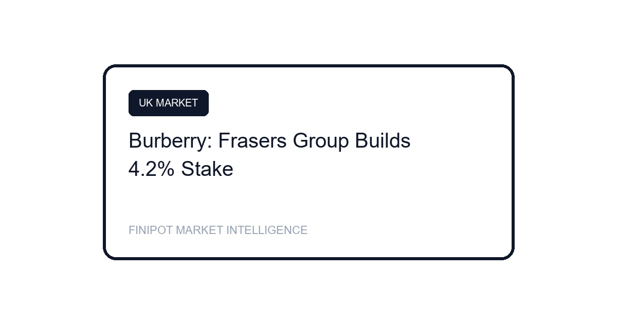 Burberry Group LSE BRBY Frasers Group stake