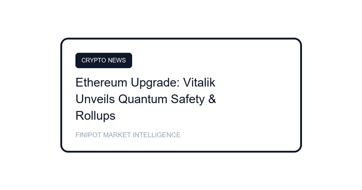 Ethereum upgrade Vitalik Buterin roadmap quantum safety rollups